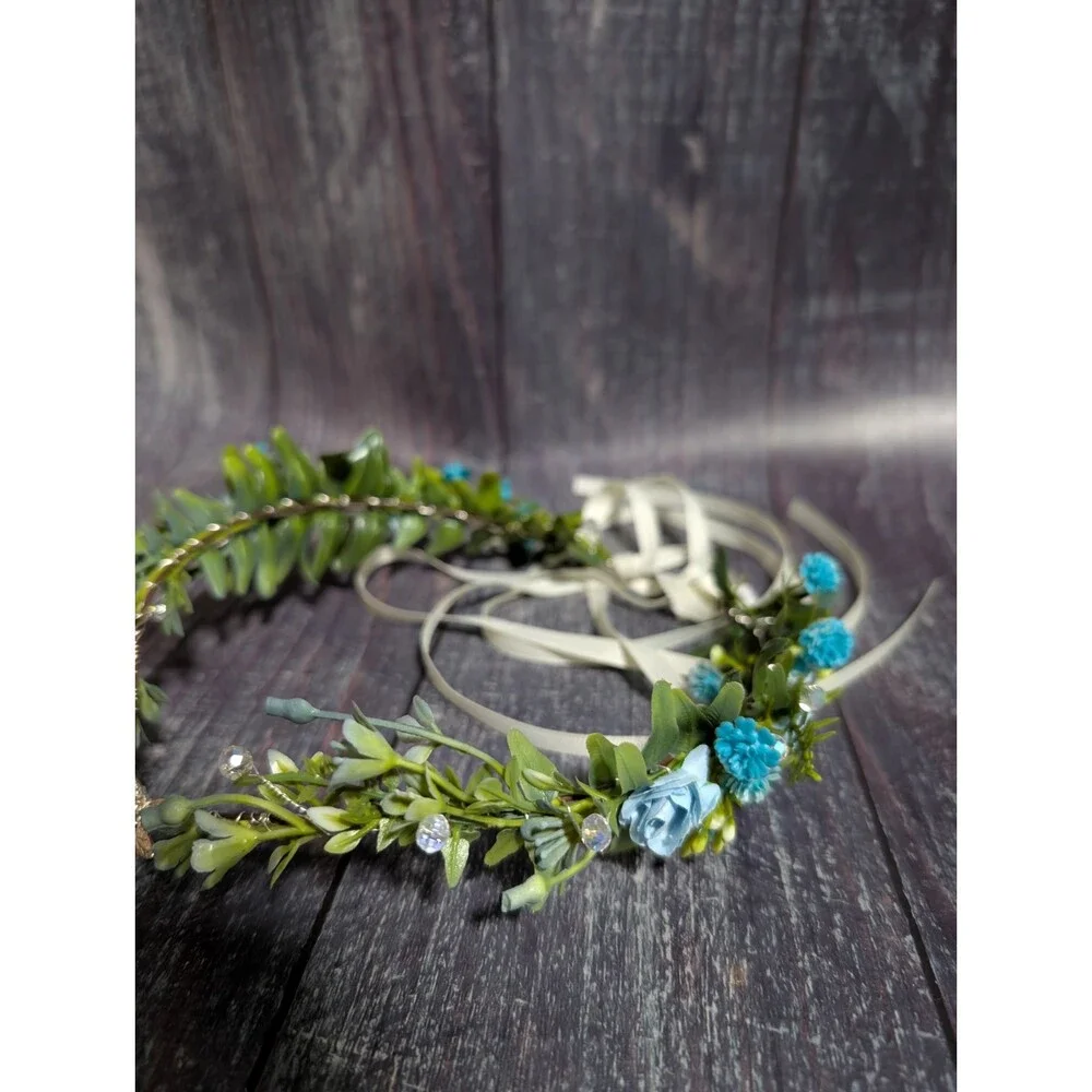 Fairy Flower Dragonfly Crown Women Elf Headpiece Forest Floral Headband NEW